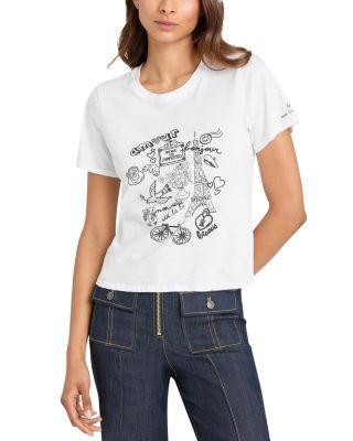 Rhinestone Shrunken Tee by CINQ A SEPT