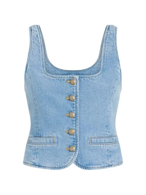 Rowena button-up denim top by CINQ A SEPT