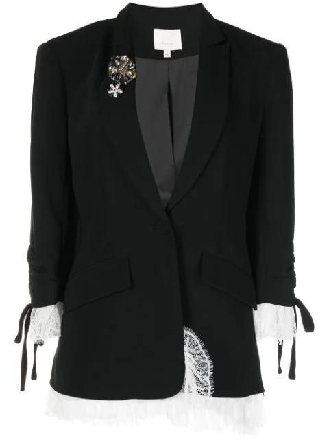 Roxie lace-trim blazer by CINQ A SEPT