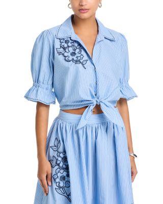 Serena Floral Appliqu&eacute; Top by CINQ A SEPT