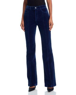 Shailen High Rise Velvet Denim Jeans in Annecy by CINQ A SEPT