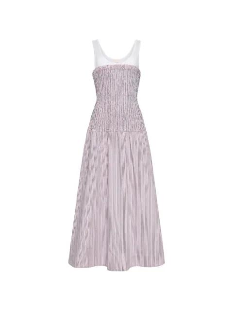 Sophie Maggy shirred striped dress by CINQ A SEPT
