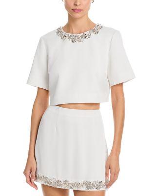 Tumbling Flowers Crop Top by CINQ A SEPT