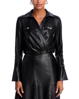 Veronique Faux Leather Top by CINQ A SEPT