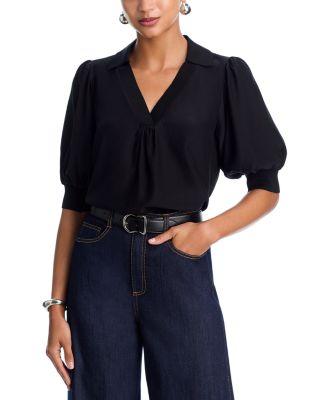 Weldon Collared Silk Blouse by CINQ A SEPT