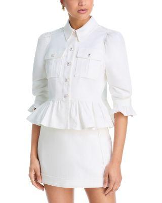 White Denim Delanie Jacket by CINQ A SEPT