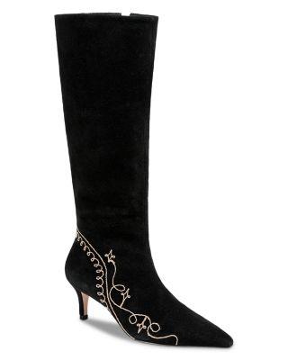 Women's Casey Embroidered Suede Tall Boots by CINQ A SEPT Women's Casey Embroidered Suede Tall Boots by CINQ A SEPT