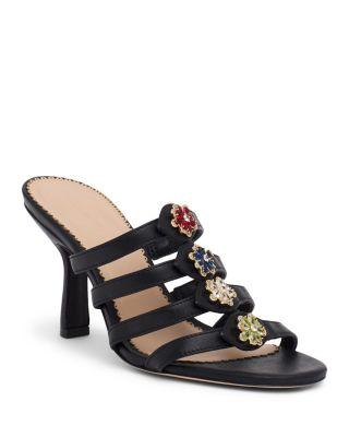 Women's Emmy Crystal Flower Heeled Sandals by CINQ A SEPT