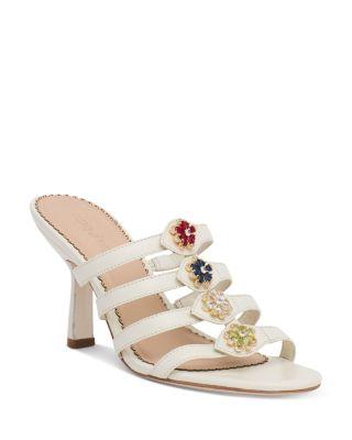 Women's Emmy Crystal Flower Heeled Sandals by CINQ A SEPT