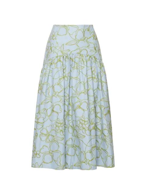 Zoanne floral midi skirt by CINQ A SEPT