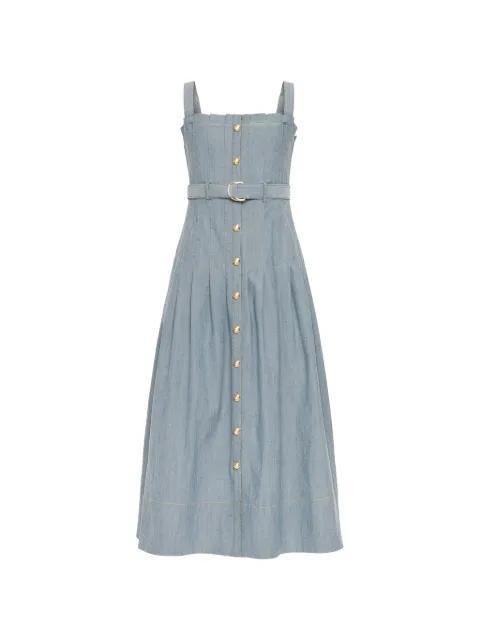 button belted midi dress by CINQ A SEPT