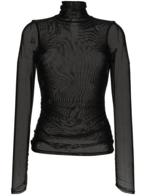 crystal-embellished tulle T-shirt by CINQ A SEPT