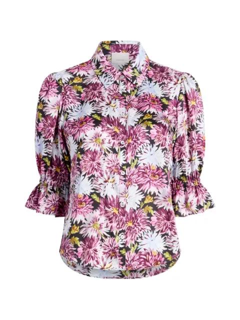 dahlia print ruffled top by CINQ A SEPT