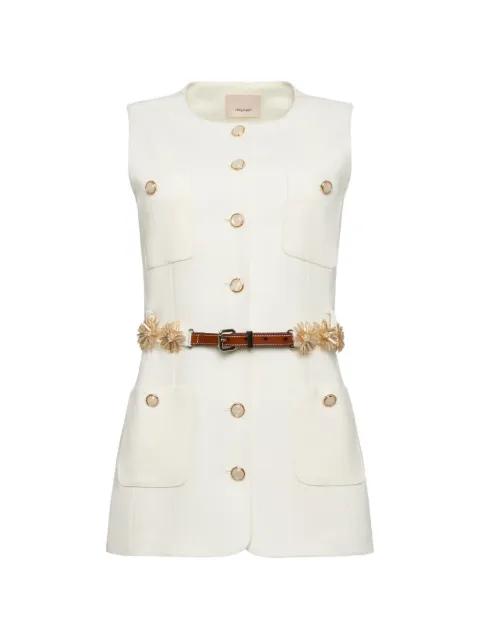 embellished belted vest by CINQ A SEPT