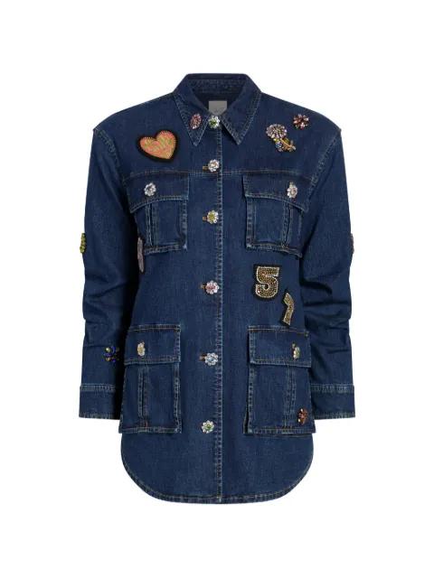 floral embellished patch jacket by CINQ A SEPT