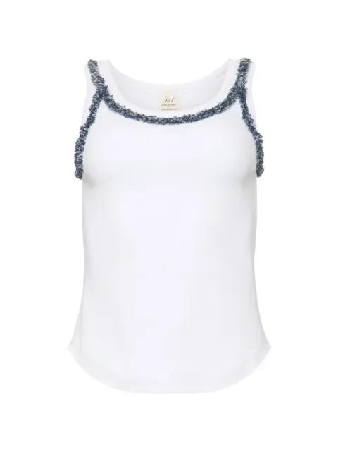 fringe-trim tank top by CINQ A SEPT