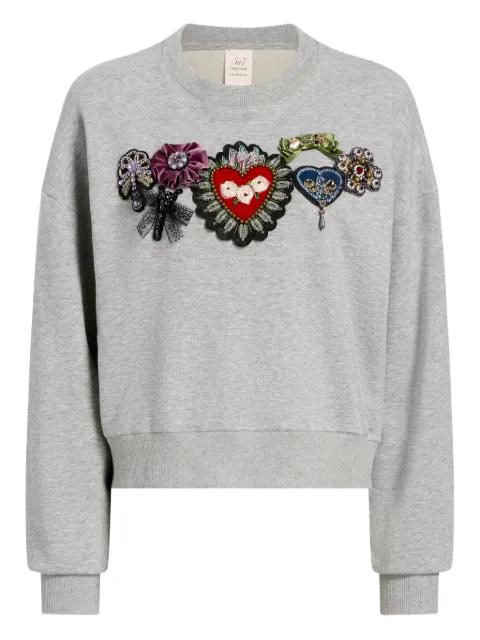 heritage rose embellished sweatshirt by CINQ A SEPT