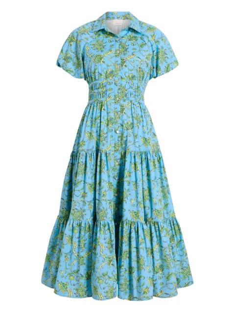 puff-sleeve tiered dress by CINQ A SEPT