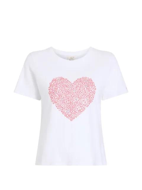 rhinestone-embellished heart-print T-shirt by CINQ A SEPT