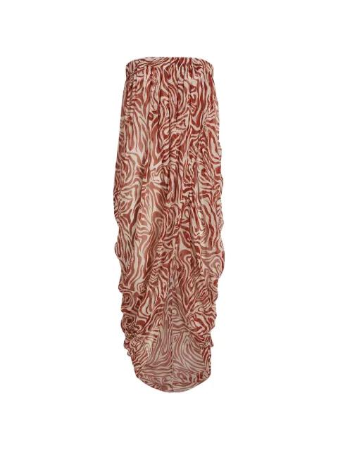 zebra-pattern asymmetric dress by CINQ A SEPT