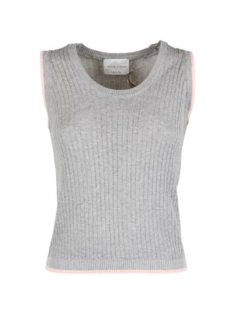 ribbed-knit contrast-trim tank top by CINQUE
