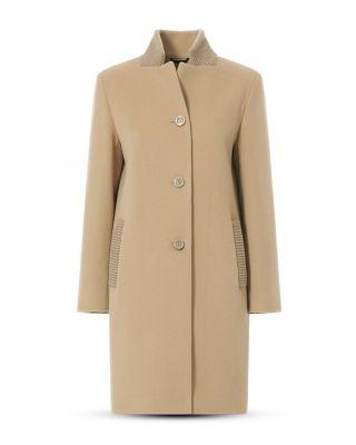 3/4 Length Coat With Knit Trim by CINZIA ROCCA