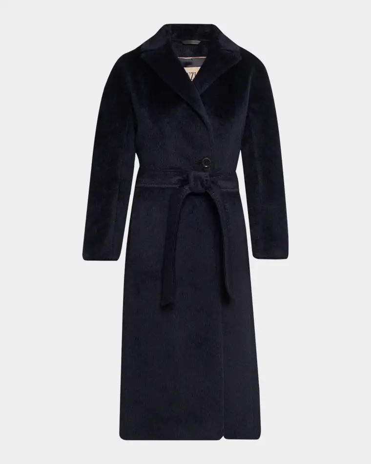 Pressed Alpaca Wool Blend Wrap Coat by CINZIA ROCCA