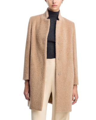 Stand Notch Collar Snap Front Coat by CINZIA ROCCA