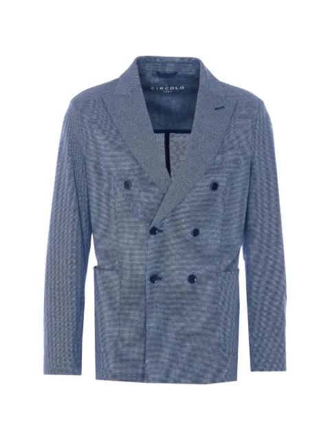 double-breasted mini-check blazer by CIRCOLO 1901