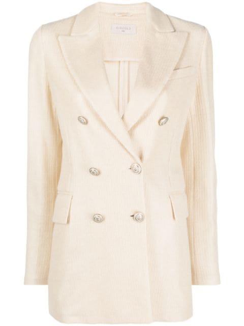 double-breasted textured blazer by CIRCOLO 1901