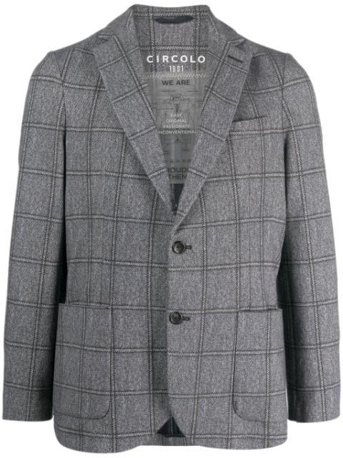 plaid-check single-breasted blazer by CIRCOLO 1901