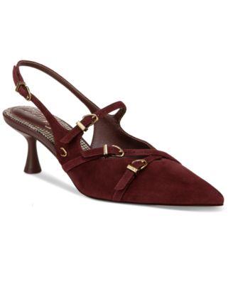 Women's Fraya Pointed-Toe Buckled Strappy Kitten-Heel Pumps by CIRCUS NY BY SAM EDELMAN Women's Fraya Pointed-Toe Buckled Strappy Kitten-Heel Pumps by CIRCUS NY BY SAM EDELMAN