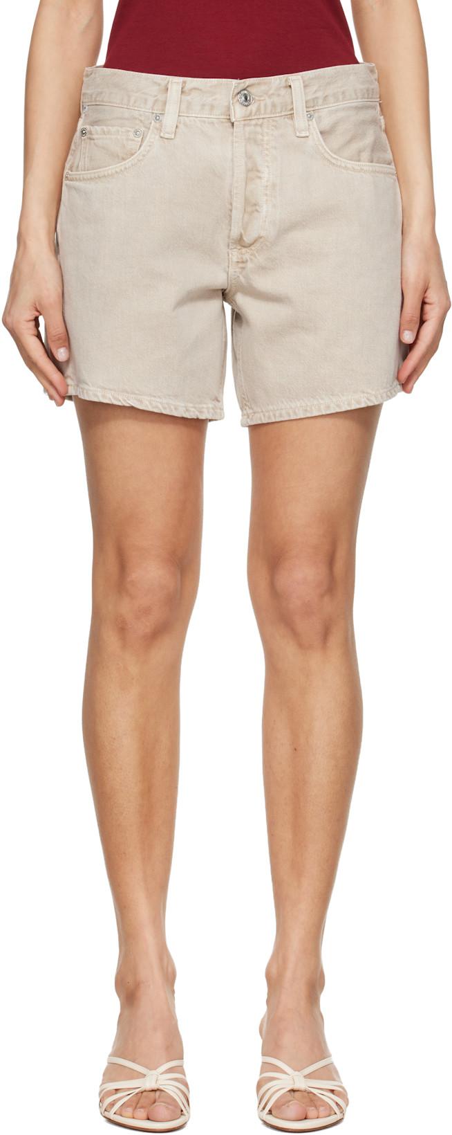 Beige Billie Relaxed Shorts by CITIZENS OF HUMANITY
