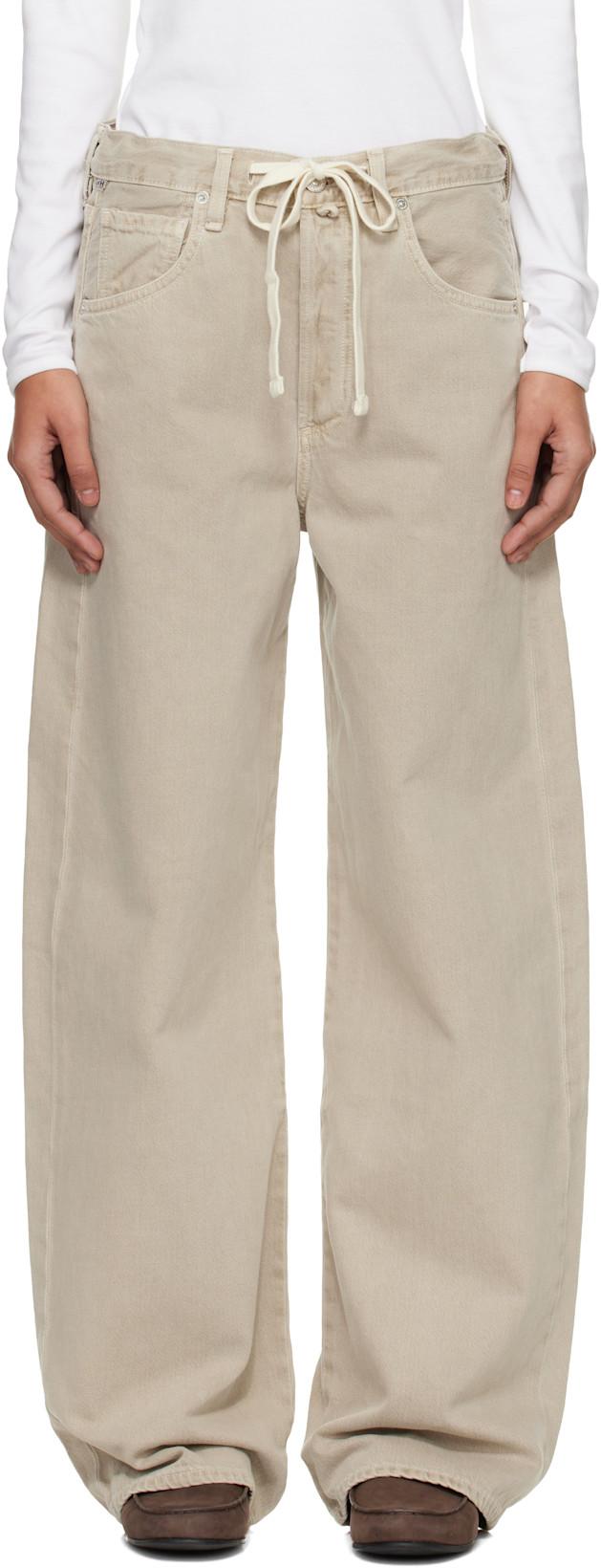 Beige Brynn Drawstring Jeans by CITIZENS OF HUMANITY