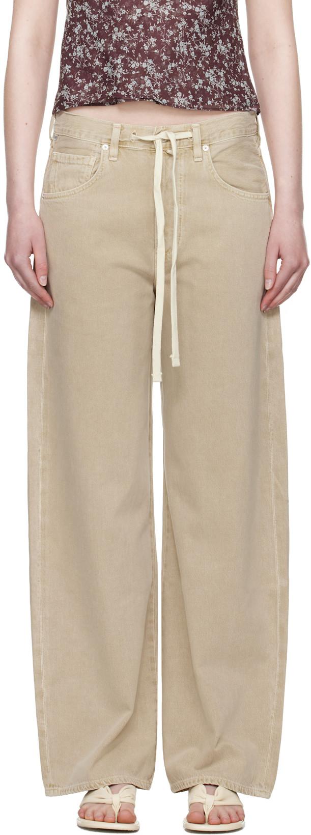 Beige Brynn Drawstring Jeans by CITIZENS OF HUMANITY