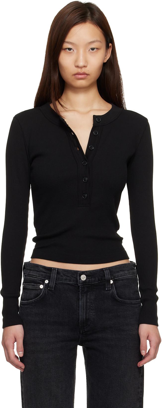 Black Varra Henley T-shirt by CITIZENS OF HUMANITY