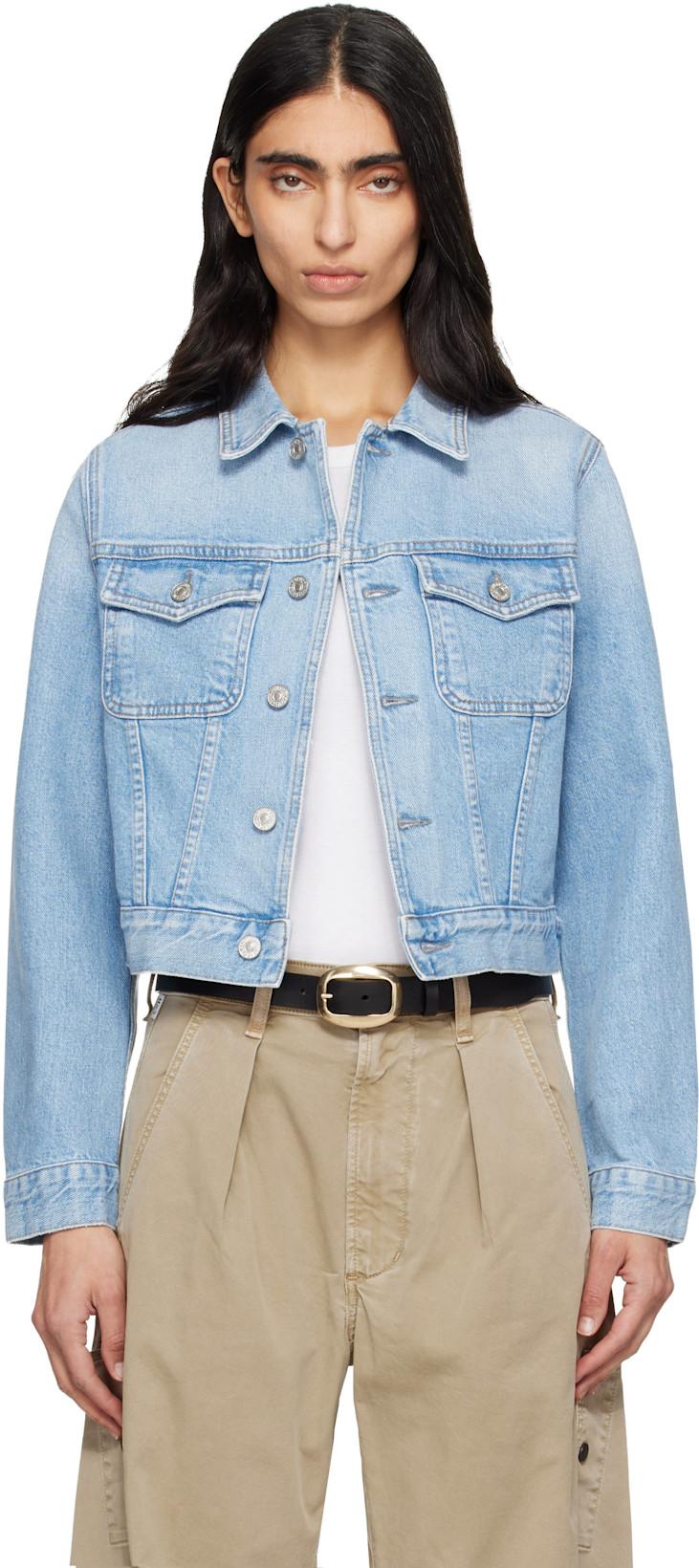 Blue Charisse Shrunken Denim Jacket by CITIZENS OF HUMANITY
