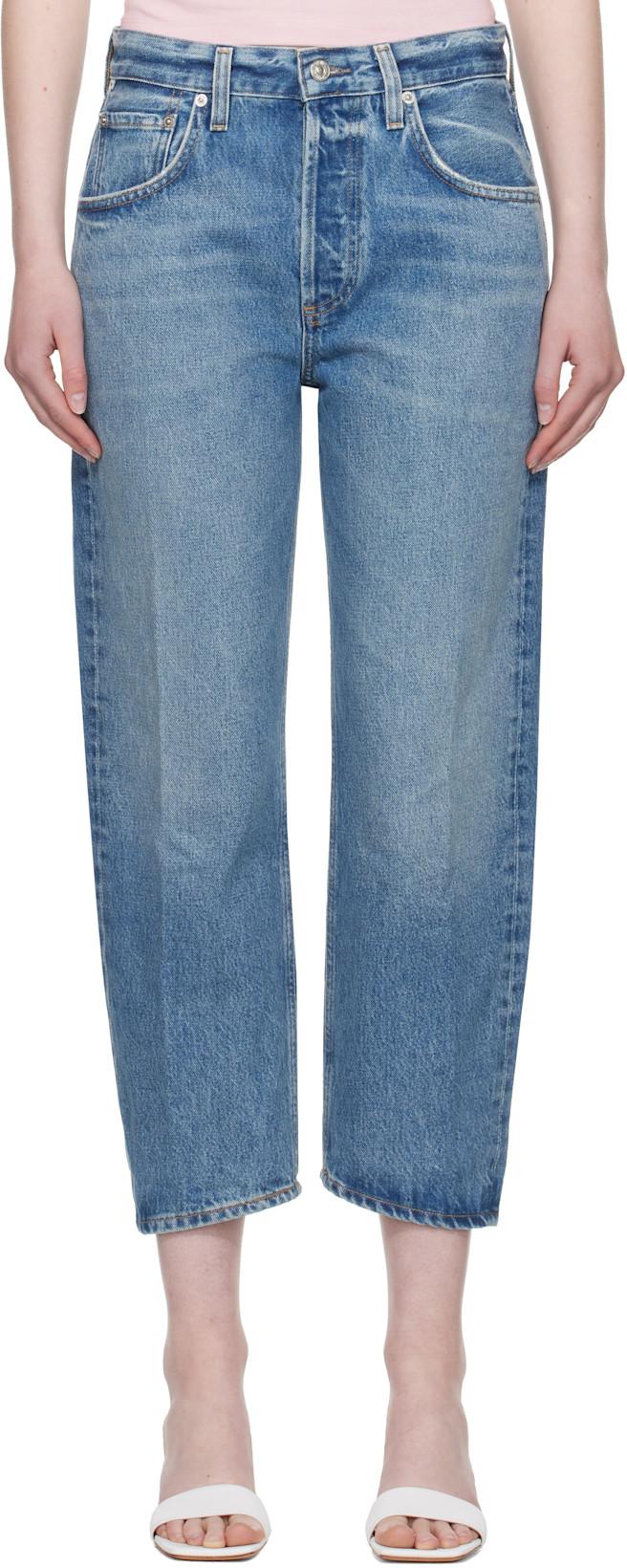Blue Dahlia Bow Leg Baby Roll Jeans by CITIZENS OF HUMANITY