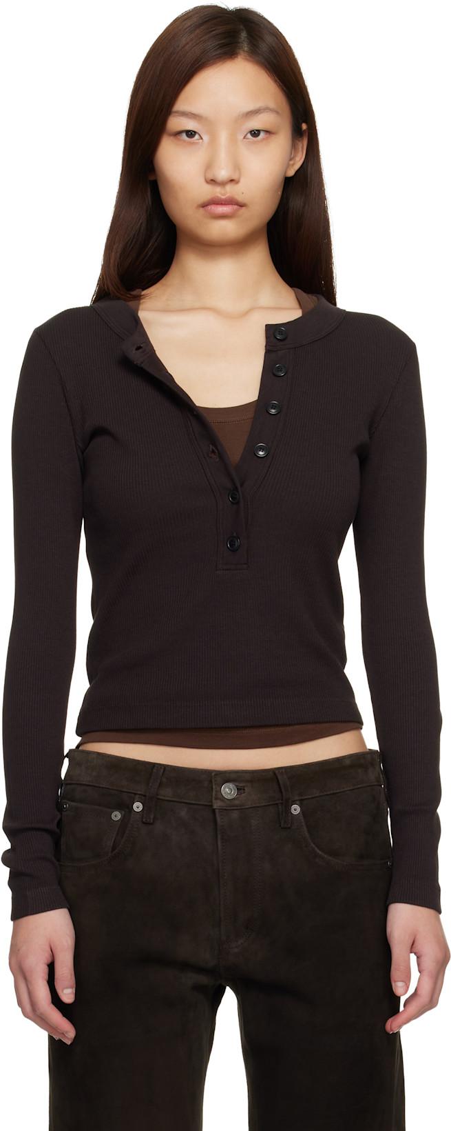Brown Varra Henley T-shirt by CITIZENS OF HUMANITY