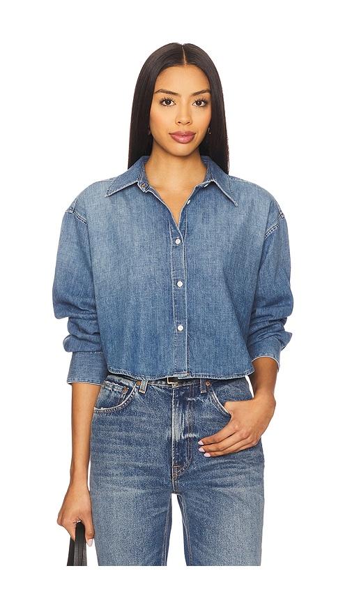 Citizens of Humanity Ana Cropped Shirt in Blue by CITIZENS OF HUMANITY