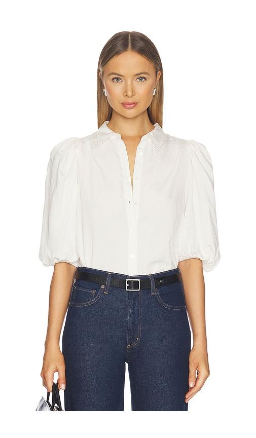 Citizens of Humanity Anya Puff Sleeve Shirt in Cream by CITIZENS OF HUMANITY