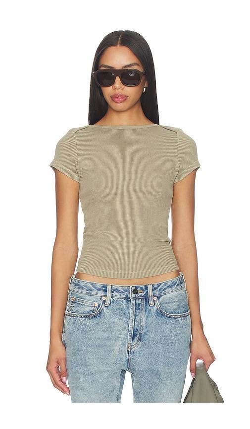 Citizens of Humanity Baby Waffle Tee in Taupe by CITIZENS OF HUMANITY