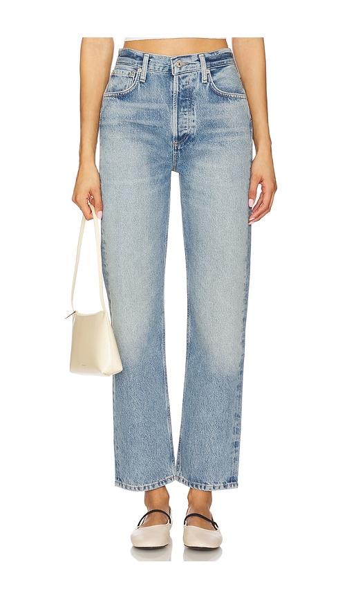 Citizens of Humanity Blaine High Rise Straight Jeans in Blue by CITIZENS OF HUMANITY