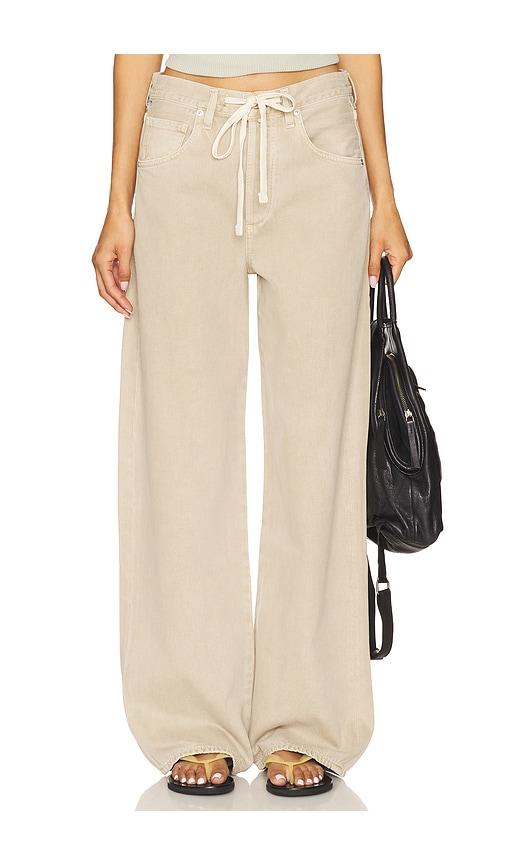 Citizens of Humanity Brynn Drawstring Trouser Jeans in Beige by CITIZENS OF HUMANITY