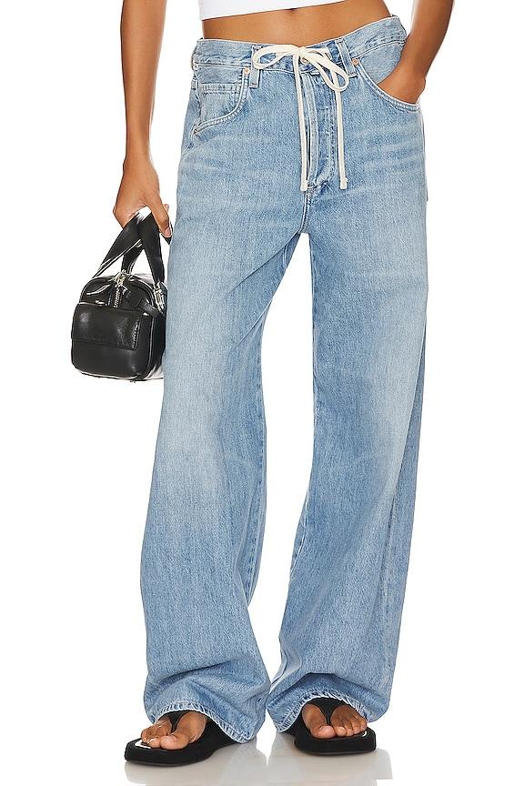 Citizens of Humanity Brynn Drawstring Trouser Jeans in Denim-Light by CITIZENS OF HUMANITY