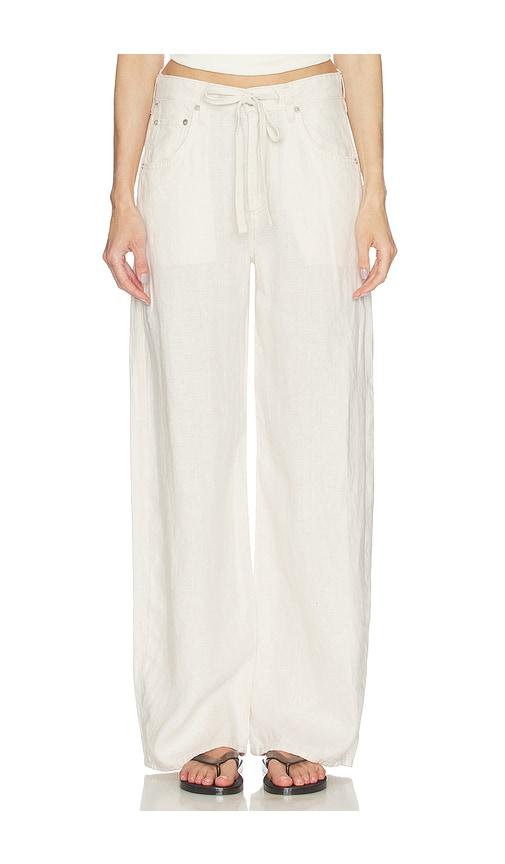 Citizens of Humanity Brynn Drawstring Trouser Pants in Cream by CITIZENS OF HUMANITY