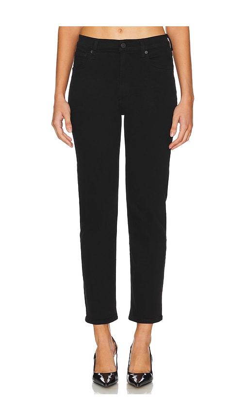 Citizens of Humanity Caia High Rise Straight Jeans in Black by CITIZENS OF HUMANITY