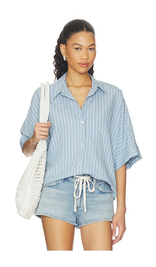 Citizens of Humanity Claire Origami Shirt in Blue by CITIZENS OF HUMANITY