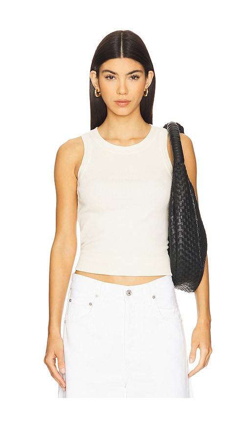 Citizens of Humanity Isabel Rib Tank Top in Cream by CITIZENS OF HUMANITY