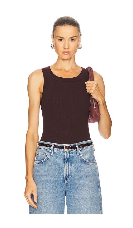 Citizens of Humanity Isabel Rib Tank in Brown by CITIZENS OF HUMANITY
